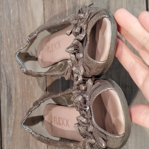 The FLEXX Womens Comfort Metallic wedge shoes Loafer sz 7 - Picture 5 of 10